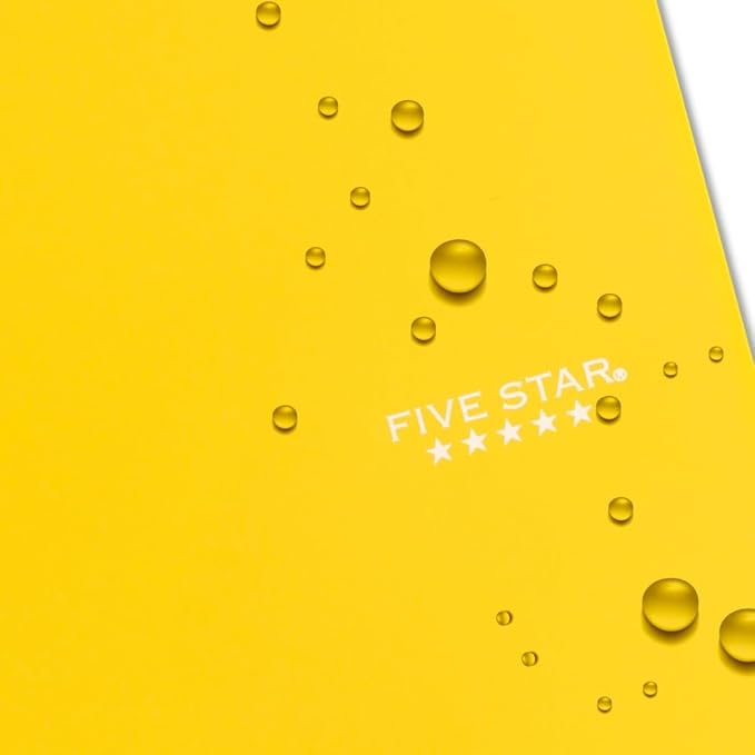 Five Star Spiral Notebook + Study App, 5 Subject, Wide Ruled Paper, Fights Ink Bleed, Water Resistant Cover, 8" x 10-1/2", 200 Sheets, Harvest Yellow (73469)