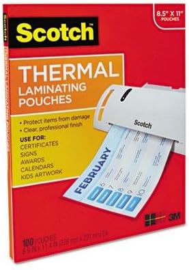 Scotch Thermal Laminating Pouches, Laminate Homemade Ornaments, Christmas Banners and Gift Tags, 5 Mil, 20-Pack Photo Size Laminating Sheets 5 x 7 Inches, Clear