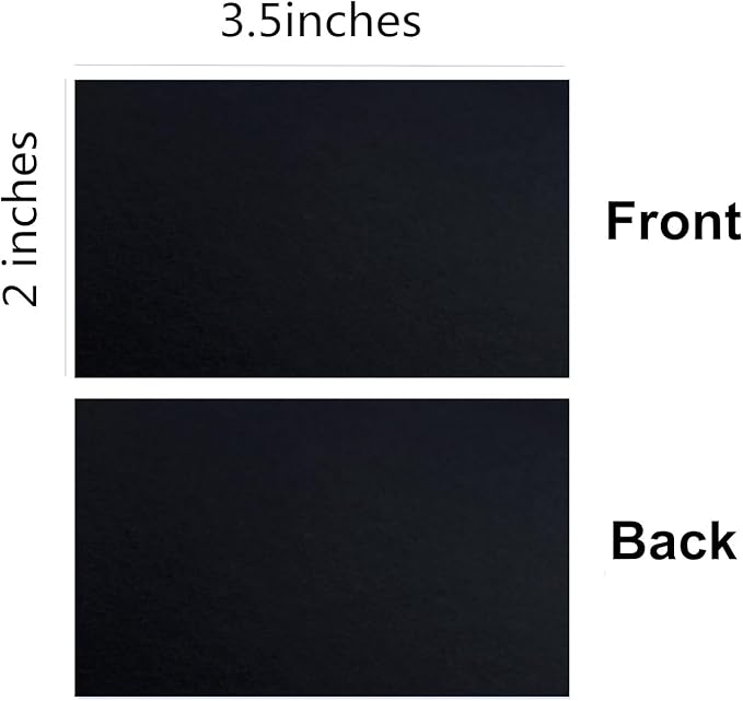 Baisunt 50 Pack 2x3.5 Black Cardstock Paper Blank Thick Heavyweight 92lb Card Stock Index Cards Note Card for Organization, Office, School