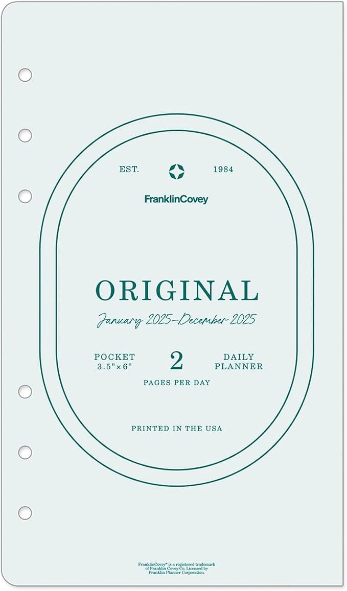 FranklinCovey - Original Two Page Per Day Ring-Bound Planner (Pocket, Jan 2025 - Dec 2025)