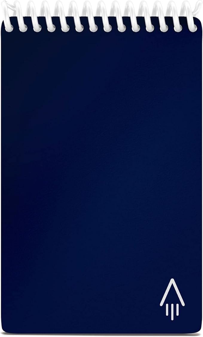 Rocketbook Smart Reusable Notebook, Mini Spiral Notebook, Midnight Blue, (3.5" x 5.5")