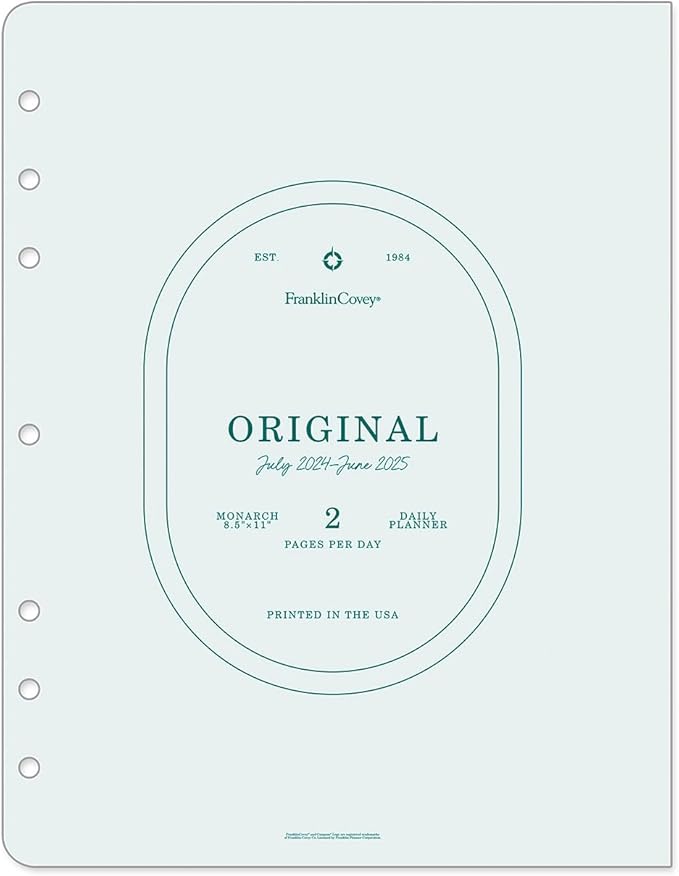 FranklinCovey - Original Two Page Per Day Ring-Bound Planner (Monarch, Jul 2024 - Jun 2025)