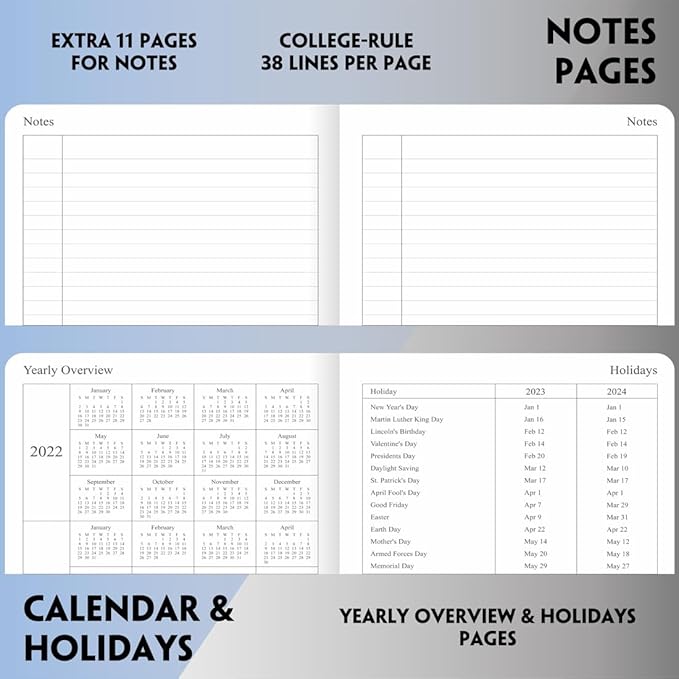 2025 Planner 8.5”x11”, Weekly and Monthly Planner from Jan 2025 to Dec 2025, Vegan Leather Cover, Elastic Closure, Grey