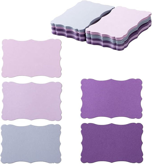 120 Pieces Small Mini Business Cards Vintage Assorted Colors Blank Note Gift for Business Cards, Gift (5 Purple)