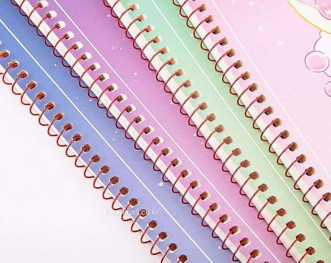 Cute Unruled Blank Spiral Notebook, About 60 Sheets, 7.3 x 10.3 Inches, About 60 Sheets (Blue)