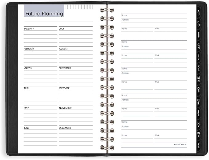 AT-A-GLANCE 2025 Planner, Weekly, 3-1/2 x 6", Pocket Size, Hourly, DayMinder, Black (G2500025)