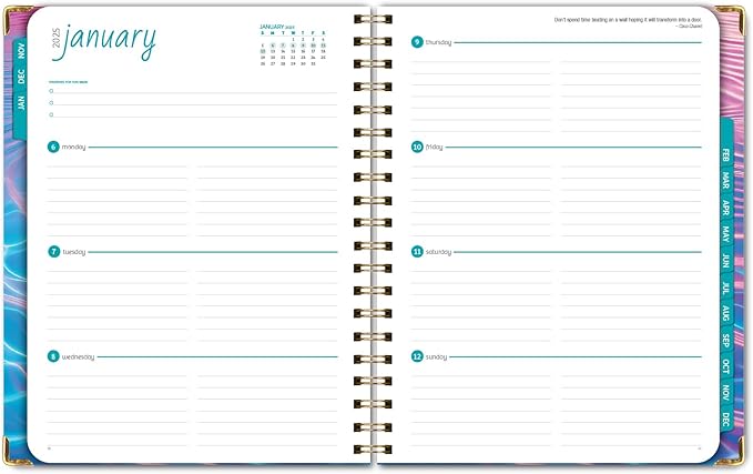HARDCOVER 2025 Planner, 8.5"x11": 14 Months (November 2024 - December 2025), Daily Weekly Monthly Planner, Yearly Agenda, Bookmark, Pocket Folder and Sticky Note Set (Summer Bliss)