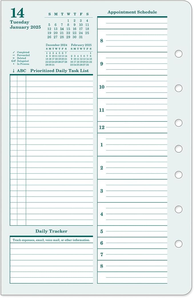 FranklinCovey - Original Two Page Per Day Ring-Bound Planner (Classic, Jan 2025 - Dec 2025)