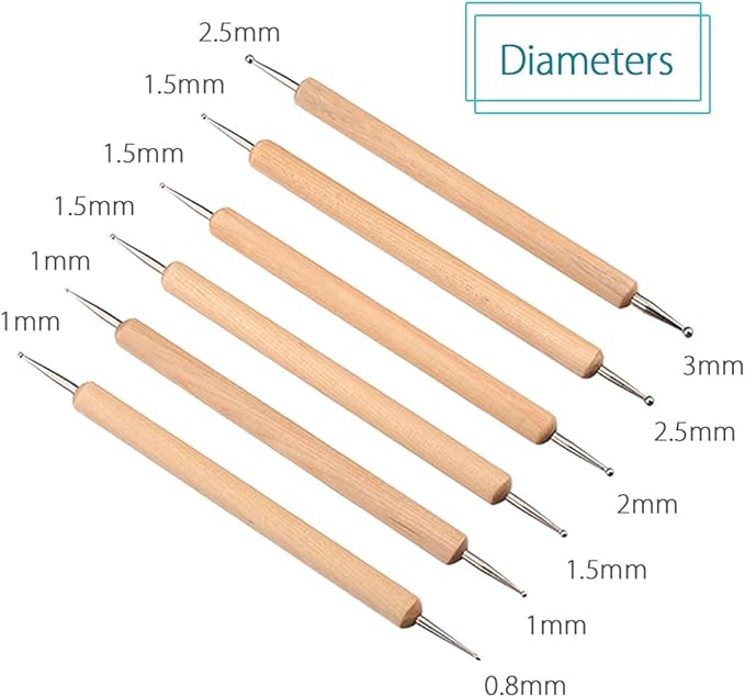 Meuxan 10 Piece Dotting Tools Ball Styluses for Rock Painting, Pottery Clay Modeling Embossing Art