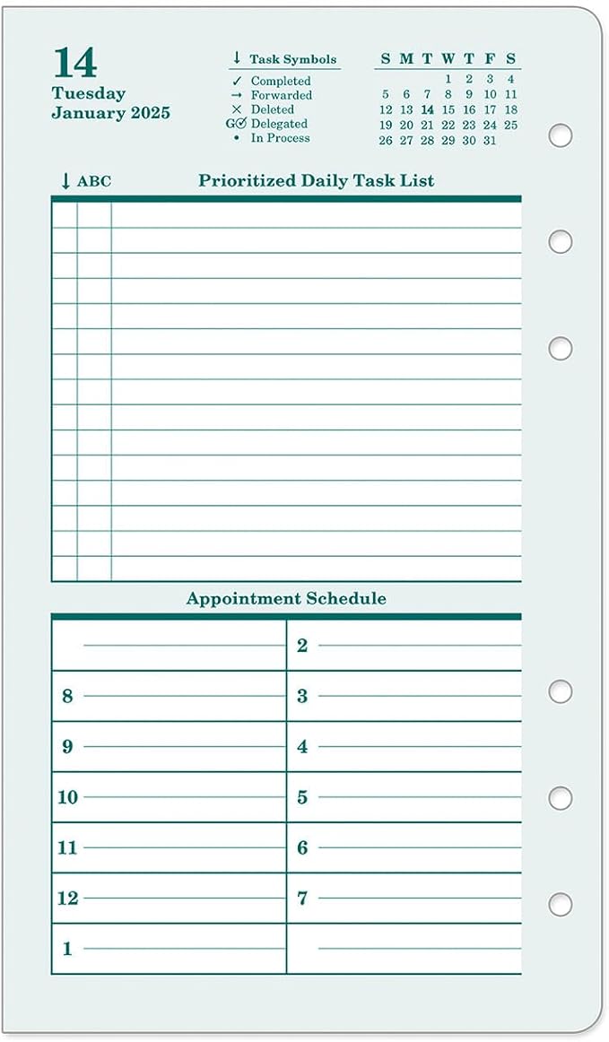 FranklinCovey - Original Two Page Per Day Ring-Bound Planner (Pocket, Jan 2025 - Dec 2025)