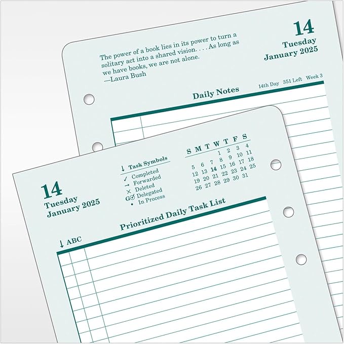 FranklinCovey - Original Two Page Per Day Ring-Bound Planner (Pocket, Jan 2025 - Dec 2025)