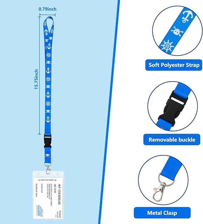 Cruise Lanyards, 4 Pack Waterproof Lanyards with ID Badge Reel Holder, Detachable Buckle for Ship Key Cards, Cruise Ship Essentials
