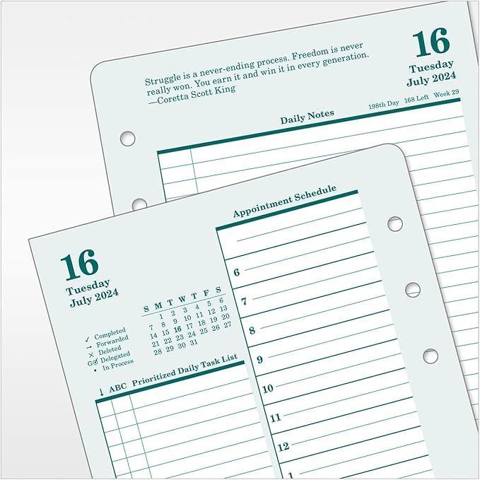 FranklinCovey - Original Two Page Per Day Ring-Bound Planner (Compact, Jul 2024 - Jun 2025)