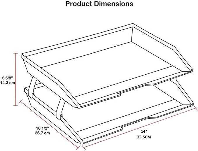 Acrimet 2 Tier Side Load Letter Tray Facility, Desktop File Organizer, A4 Letter Size Paper Organizer, Minimalist Storage Solution Paper Tray for Office, Home, Classroom (Plastic, Clear Pink Color)