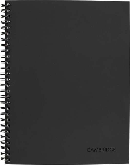 Cambridge Notebook, Business Notebook, 7-1/4" x 9-1/2", 80 Sheets, Ruled, Action Planner, Flexible Cover, Wirebound, Gray (06122)