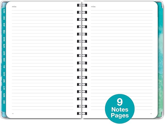 HARDCOVER 2025 Planner, 5.5"x8": 14 Months (November 2024 - December 2025), Daily Weekly Monthly Planner, Yearly Agenda, Bookmark, Pocket Folder and Sticky Note Set (Dragonflies)