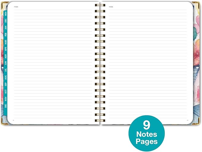 HARDCOVER 2025 Planner, 8.5"x11": 14 Months (November 2024 - December 2025), Daily Weekly Monthly Planner, Yearly Agenda, Bookmark, Pocket Folder and Sticky Note Set (Watercolor Butterflies)