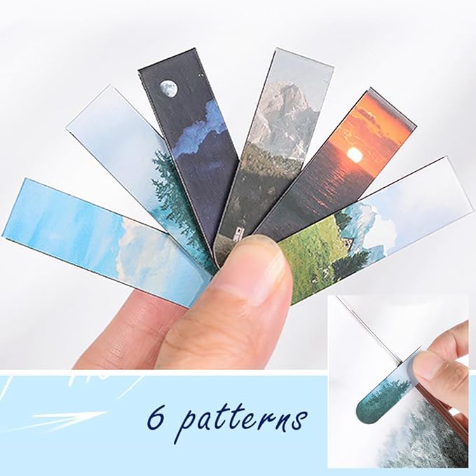 Magnetic Bookmarks Magnet Page Markers, 12 PCS Magnetic Page Clip for Students Teachers, Fun Book Marks for Reading (QS239)
