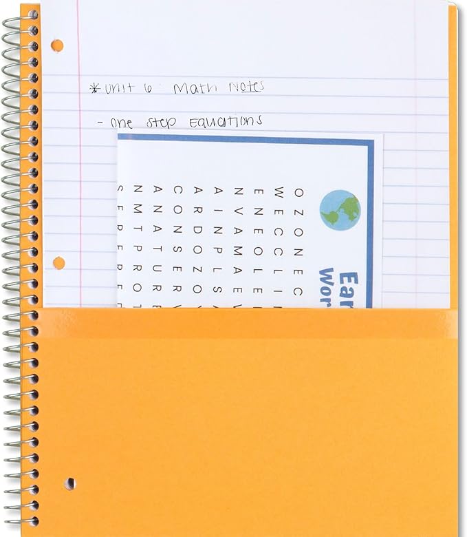 Five Star Spiral Notebook, 5 Subject, Wide Ruled Paper, Fights Ink Bleed, Water Resistant Cover, 8" x 10-1/2", 200 Sheets, Color Will Vary (05206) (Pack of 2)