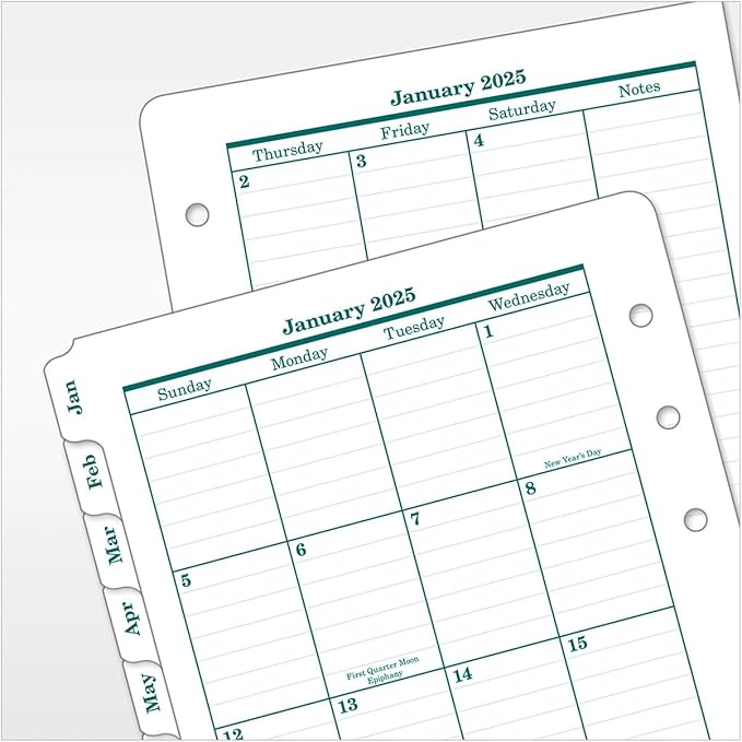 FranklinCovey - Original Two Page Per Day Ring-Bound Planner (Compact, Jan 2025 - Dec 2025)
