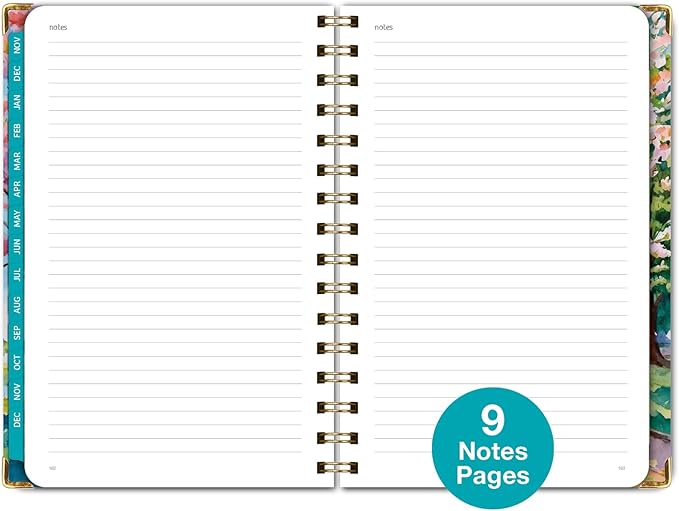 HARDCOVER 2025 Planner, 5.5"x8": 14 Months (November 2024 - December 2025), Daily Weekly Monthly Planner, Yearly Agenda, Bookmark, Pocket Folder and Sticky Note Set (Watercolor Tree)