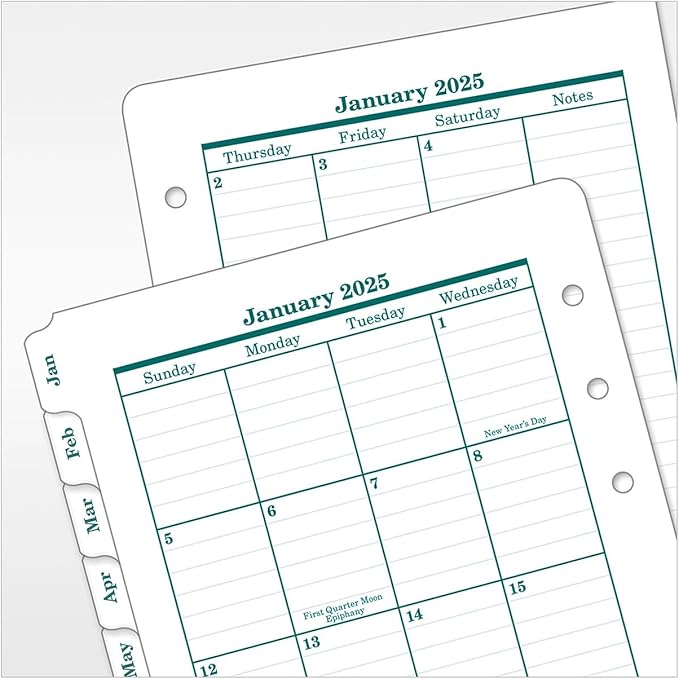 FranklinCovey - Original Two Page Per Day Ring-Bound Planner (Pocket, Jan 2025 - Dec 2025)