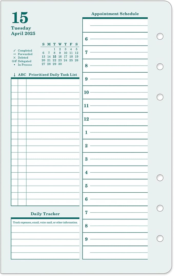 FranklinCovey - Original Two Page Per Day Ring-Bound Planner (Compact, Apr 2025 - Mar 2026)