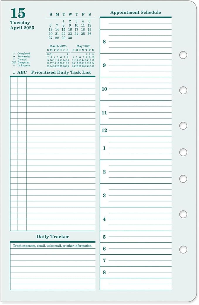 FranklinCovey - Original Two Page Per Day Ring-Bound Planner (Classic, Apr 2025 - Mar 2026)