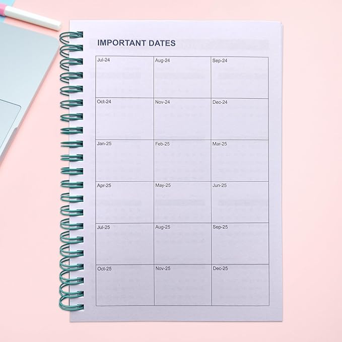 Cheneyboo Planner 2024-2025 - Monthly Weekly Daily Planner 2024-2025, July 2024- December 2025 Planner 18 Month Planner, 5.2"x7.5" Spiral Bound, Green