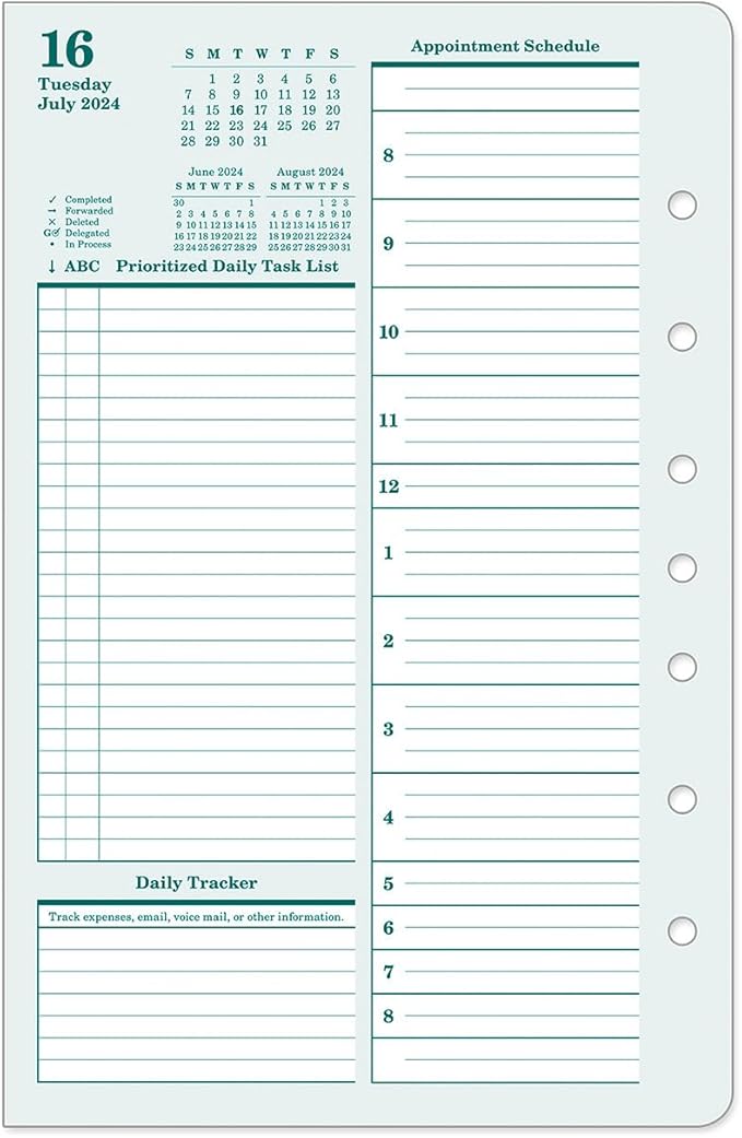 FranklinCovey - Original Two Page Per Day Ring-Bound Planner (Classic, Jul 2024 - Jun 2025)