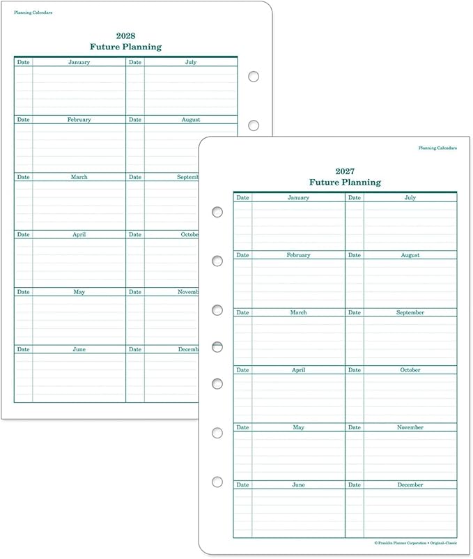 FranklinCovey - Original Two Page Per Day Ring-Bound Planner (Classic, Apr 2025 - Mar 2026)