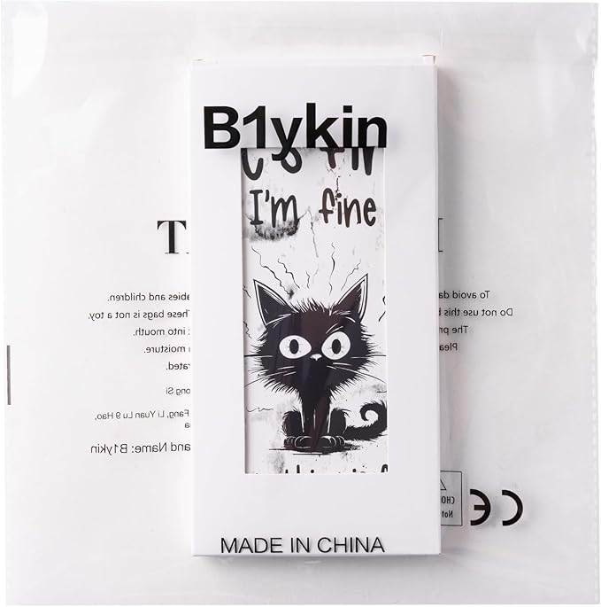 B1ykin Sticky Notes Set - Cartoon Theme Cute Self-Stick Notes Pad Teacher Appreciation Gifts, Self-Adhesive Writing Memo Pages Sticky to Do Notepad for Kids Employee School Office (Funny Black Cat)