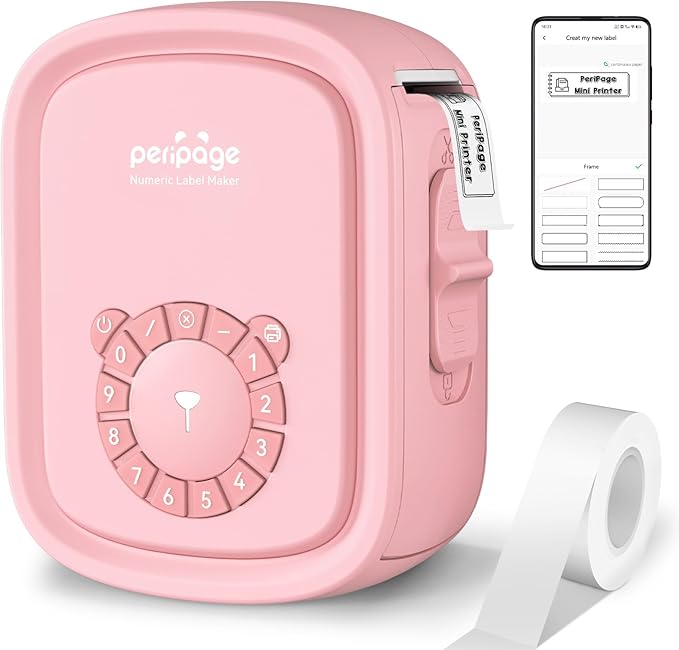 Portable Label Maker Machine P10Pro - Wireless Bluetooth Label Printer with Tape Included, Multiple Templates, Easy to Use for Office and Home Organization, USB Rechargeable(Pink)