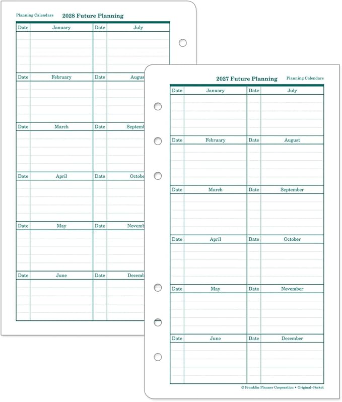 FranklinCovey - Original Two Page Per Day Ring-Bound Planner (Pocket, Jan 2025 - Dec 2025)