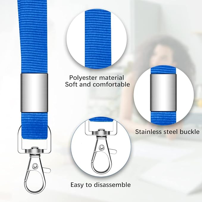 7 PCS Multicolour Lanyards for ID Badges, Keys, Cruise Ship Cards, Keychain, Soft Nylon Neck Lanyard with Clip, Badge Lanyard for Teacher, Kids, Men, Women
