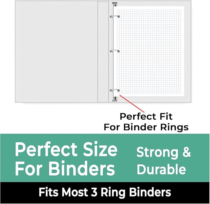 7200 Graph Paper, 48 Pack, 4x4, 8" x 10.5", Thick Grid Paper, Fights Ink Bleed, 3 Hole Punch, Quad Ruled Sheets, School Supplies