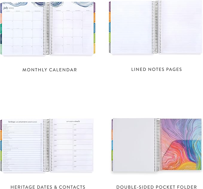 Erin Condren 12-Month Spiral Life Planner (Jan 2025 - Dec 2025) | 7x9 Weekly Planner with Monthly Calendars | Wildflowers Covers, Evolve Interior, Vertical Layout, Platinum Coil