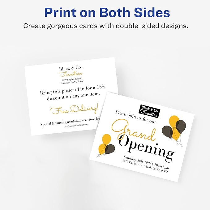 Avery Printable Postcards, 4.25" x 5.5", Matte White, 200 Blank Postcards for Inkjet Printers (8387)
