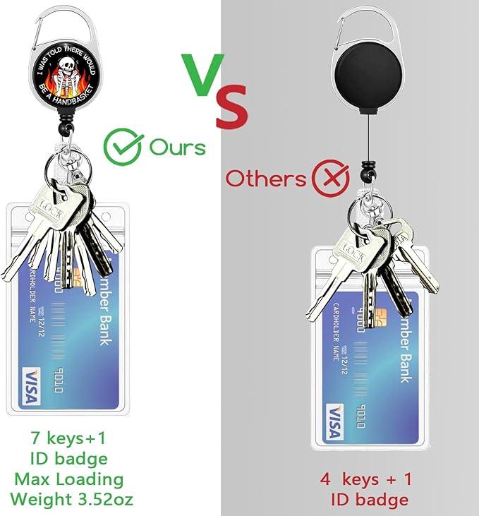 Lanyards for Id Badges, Badge Holder with Retractable Reel Clip, Halloween Funny Horror Skeleton Skull Card Name Tag Lanyard Vertical ID Card Protector for Women Nurse Doctor Teacher Student