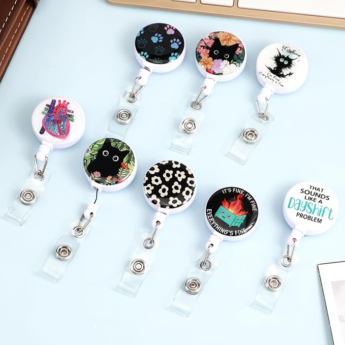 Dog Paw Badge Reels Holder Retractable with ID Clip for Nurse Name Tag Card Nursing for Doctor Teacher Student Employee Office Medical Work 2
