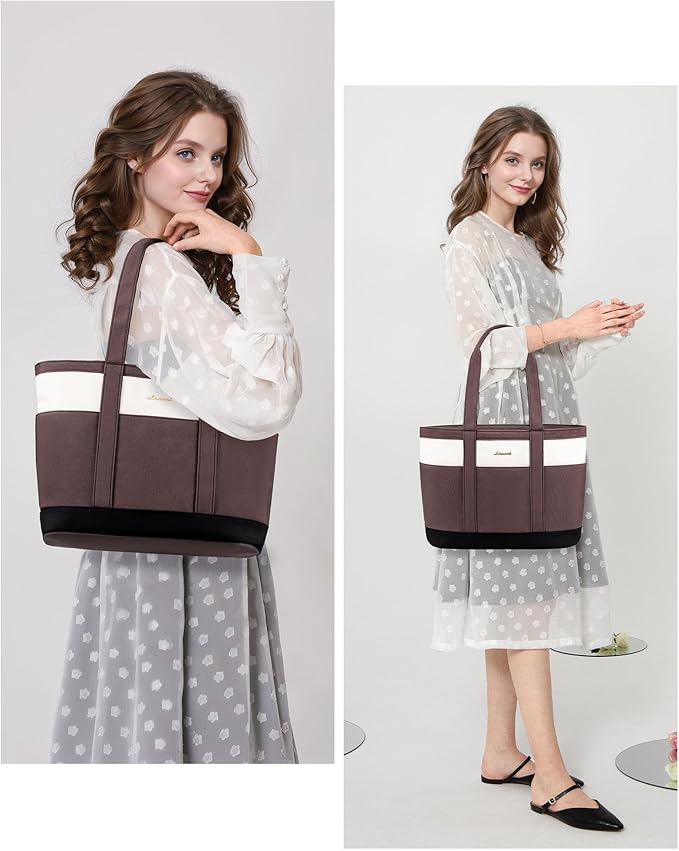 LOVEVOOK Tote Bag for Women,Lightweight Work Bag for Teacher, 15.6 Inch Laptop Bag,Large Shoulder Bag