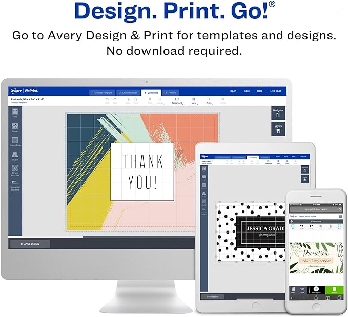 Avery Printable Postcards with Sure Feed Technology, 4" x 6", Matte White, 100 Blank Postcards for Inkjet Printers (8386)