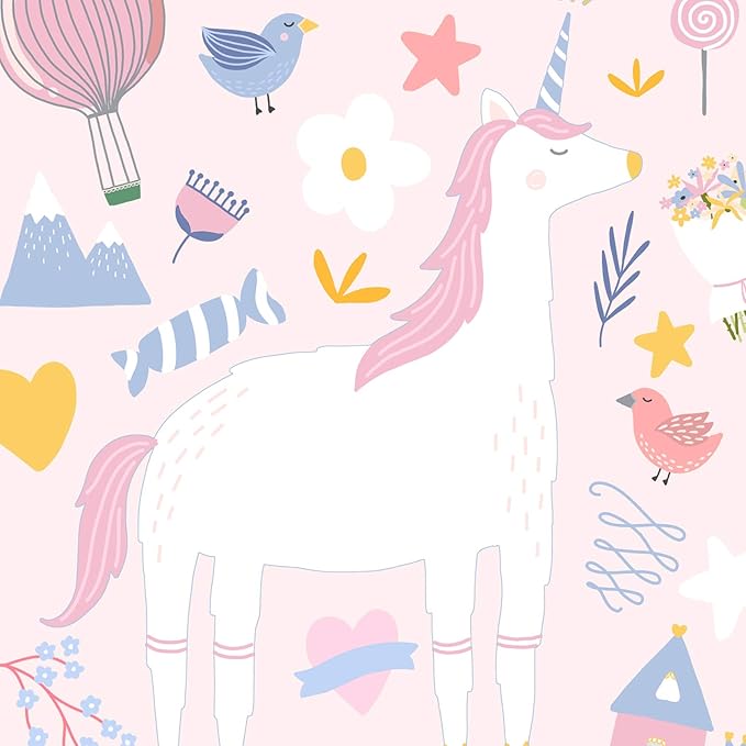 RICCO BELLO Wide Ruled Hardcover Diary Journal School Notebook for Kids, Tweens - Bookmark, Band Closure, Storage Pocket, 5.7 x 8.4 Inches, 192 Pages, (Pink Unicorn)