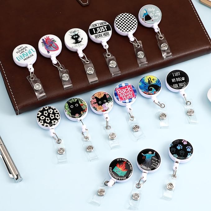 Dog Paw Badge Reels Holder Retractable with ID Clip for Nurse Name Tag Card Nursing for Doctor Teacher Student Employee Office Medical Work 2