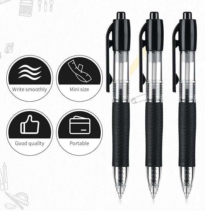 Mini Ballpoint Pens Small Pocket 1.0mm Black Ink Pens Short Pen for Badge Office School Teacher Classroom Student Gifts