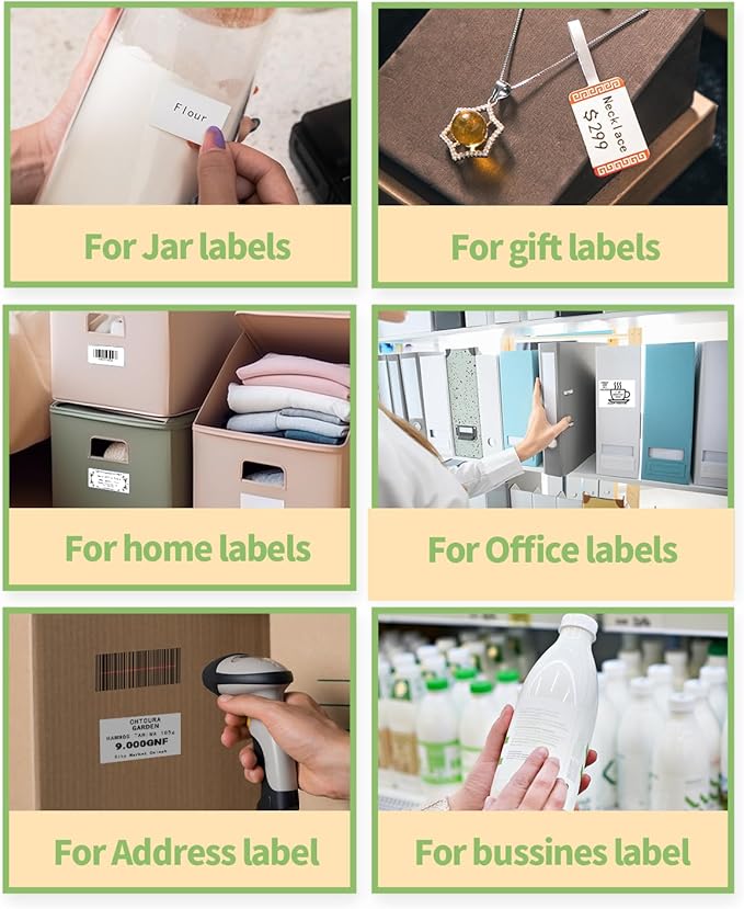 3 Roll Thermal Labels for Phomemo M110/M221/M220/M120/M200/M110S Label pirnters,1.18" x 0.79" (30x20mm),Tape Self-Adhesive Thermal Paper for Barcode,QR Code,320 Labels/Roll Black on White