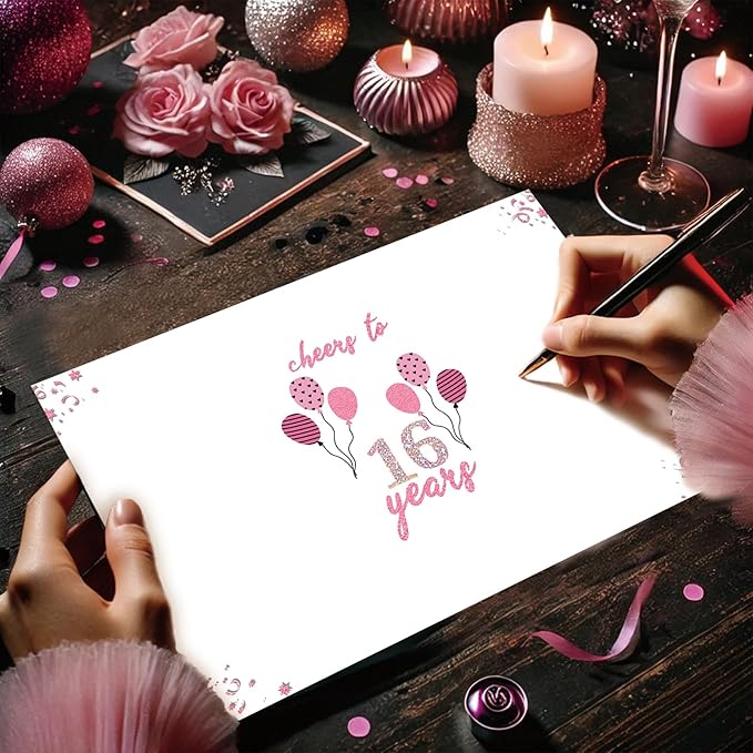 Sweet 16 Party Decorations, 16th Birthday Gifts for Girls – Perfect Sweet Sixteen Birthday Card & Decorations for a Memorable Celebration!