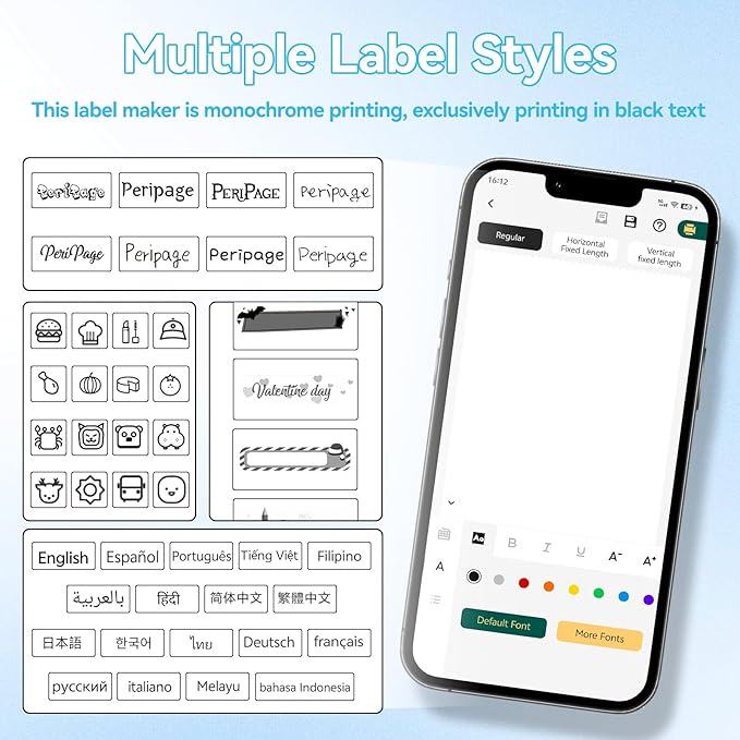 Portable Label Maker Machine P10Pro - Wireless Bluetooth Label Printer with Tape Included, Multiple Templates, Easy to Use for Office and Home Organization, USB Rechargeable(White)