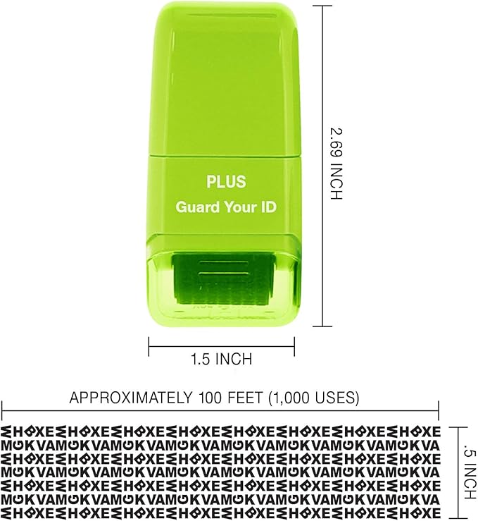 Guard Your ID Identity Protection Security Prevention Stamp Roller (Deluxe Multi-Color 4-Pack)