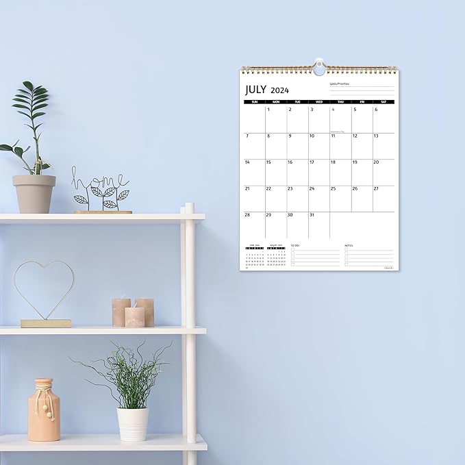 Wall Calendar 2025 – Calendar 2025 Wall, 12 Monthly Calendar, Jan 2024 - Dec 2025, 11.5 x 14.5 In, 2025 Calendar with Large Blocks, Thick Paper, Holidays, To-do & Notes, Great for Organizing